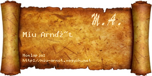 Miu Arnót névjegykártya